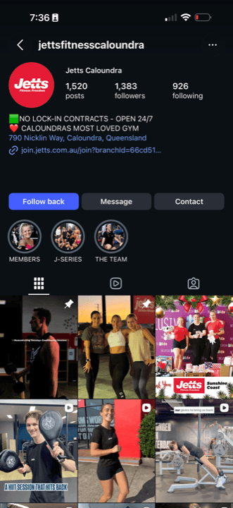 Jetts Caloundra Instagram
