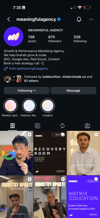 Meaningful Agency Instagram