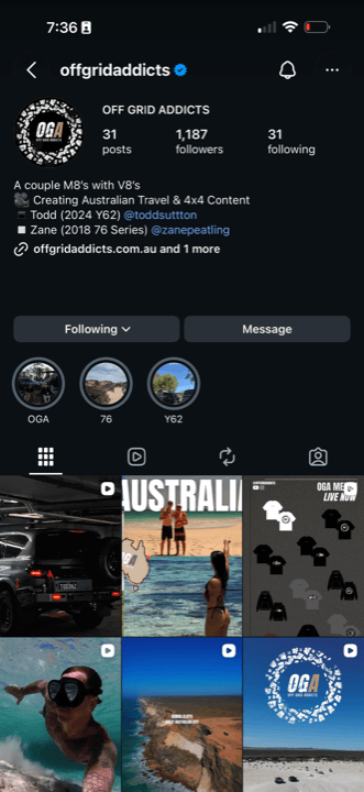 Off Grid Addicts Instagram